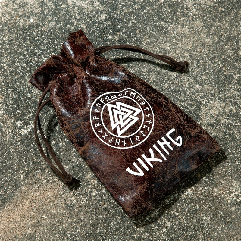 Viking Natural Wooden Box + PU Leather Bag