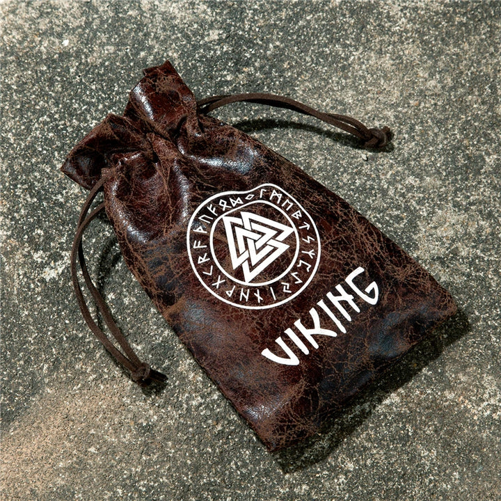 Viking Natural Wooden Box + PU Leather Bag