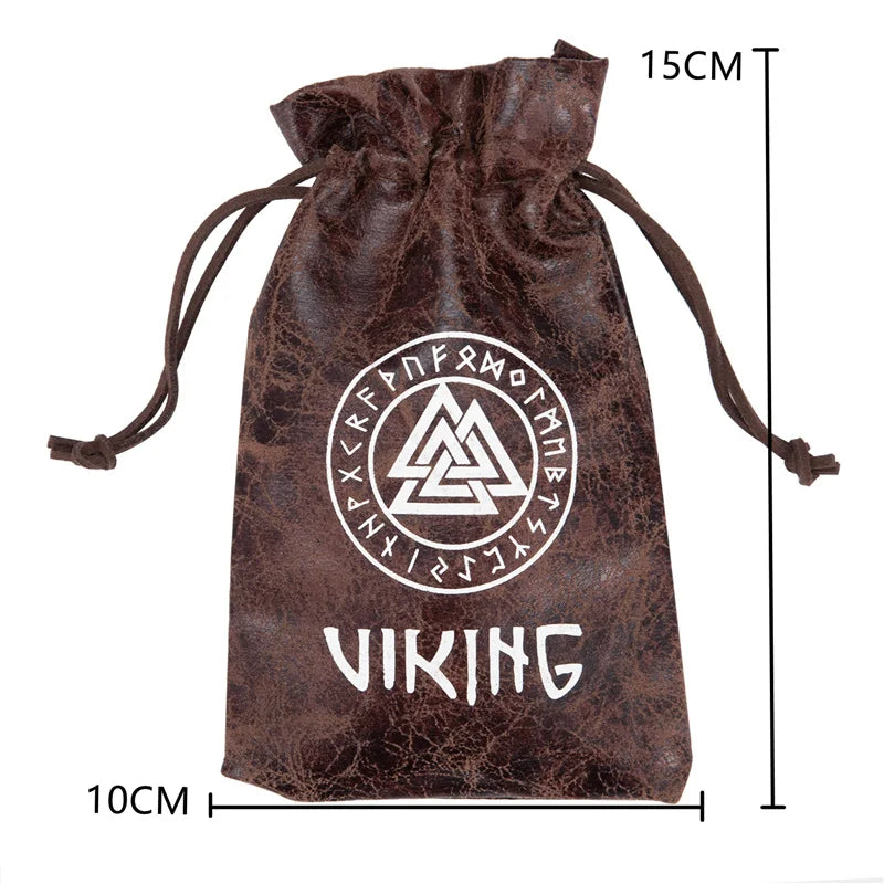 Viking Natural Wooden Box + PU Leather Bag