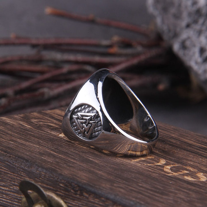 Viking Ring - Trinity Knot with Valknut