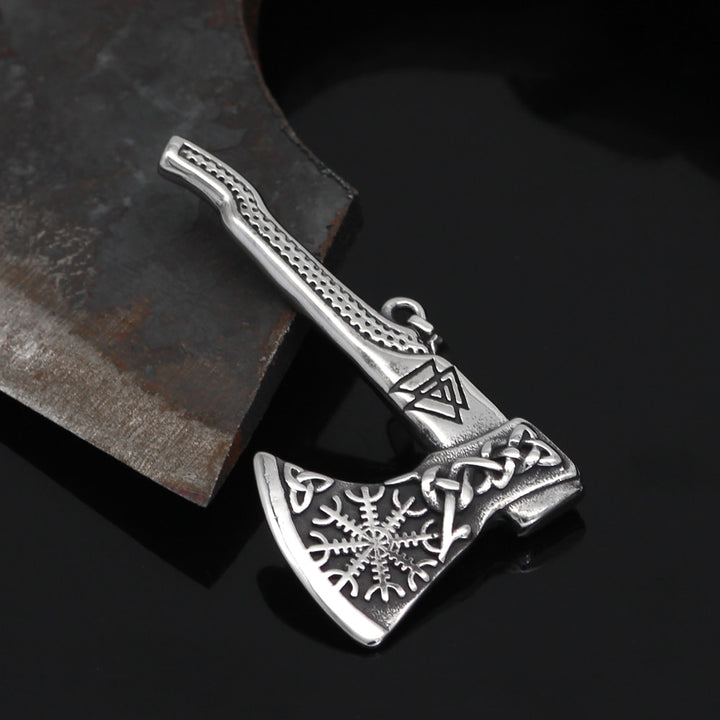 Viking Necklace - Viking Axe with Norse Symbols