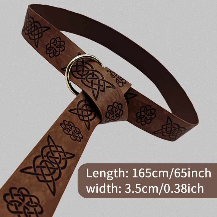 Medieval Embossed PU Leather O Ring Belt