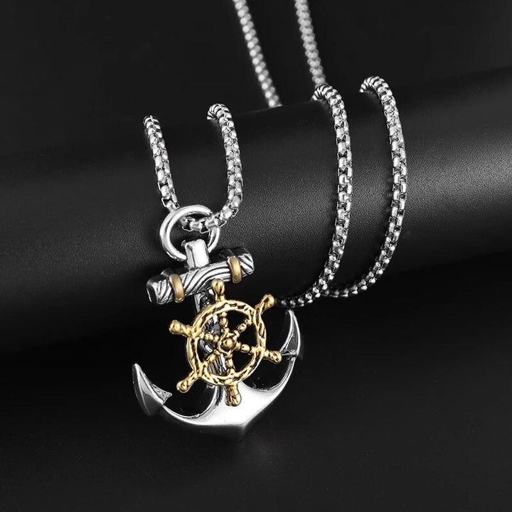 Viking Necklace - Nordic Rudder Anchor Pendant