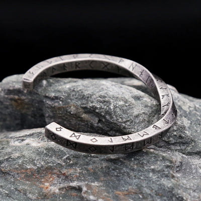 Viking Arm Ring - Twist Cuff Rune Engraved