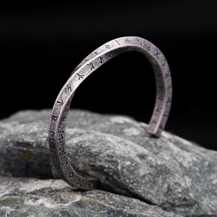 Viking Arm Ring - Twist Cuff Rune Engraved