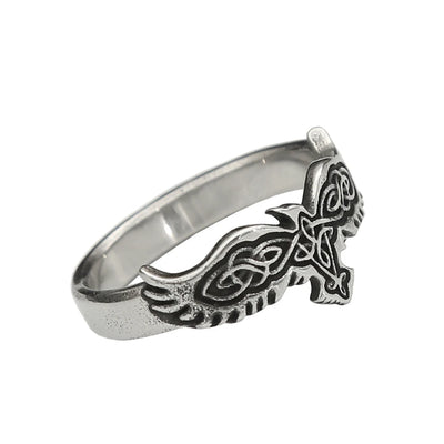 Viking Ring - Silver Odin's Raven