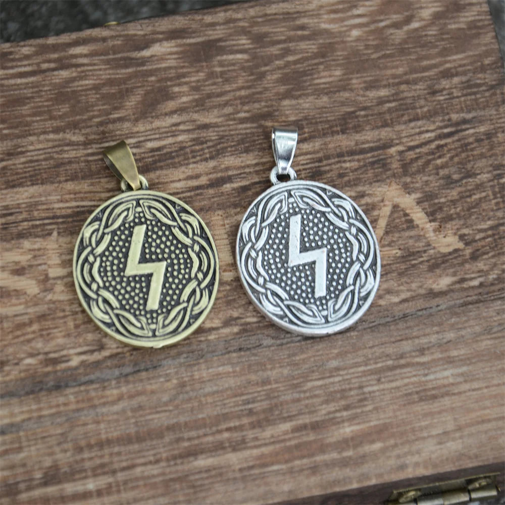 Norse Sowulo Rune Wheel of Power Necklace – Viking Talisman