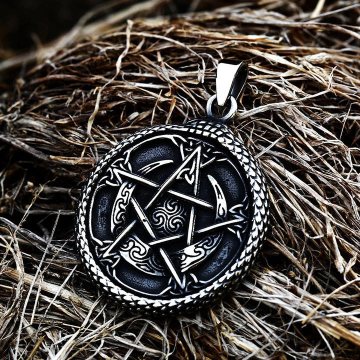 Yggdrasil Necklace - Norse Tree of Life in Jormugandr Circle