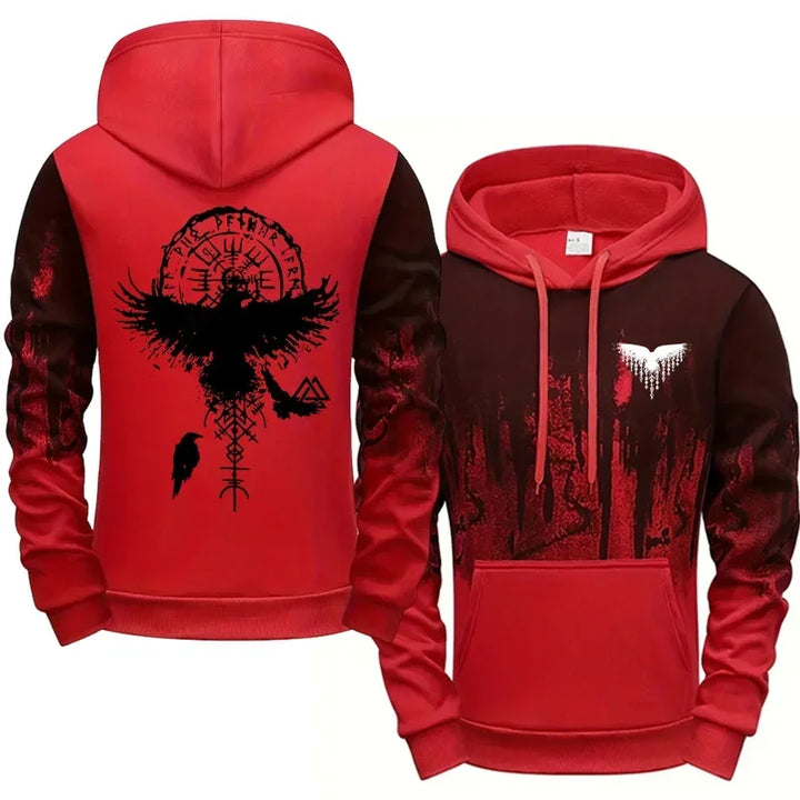 Vegvísir Raven Hoodie — Norse Viking Compass Pullover