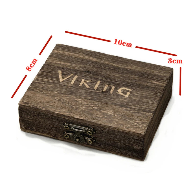 Viking Natural Wooden Box + PU Leather Bag