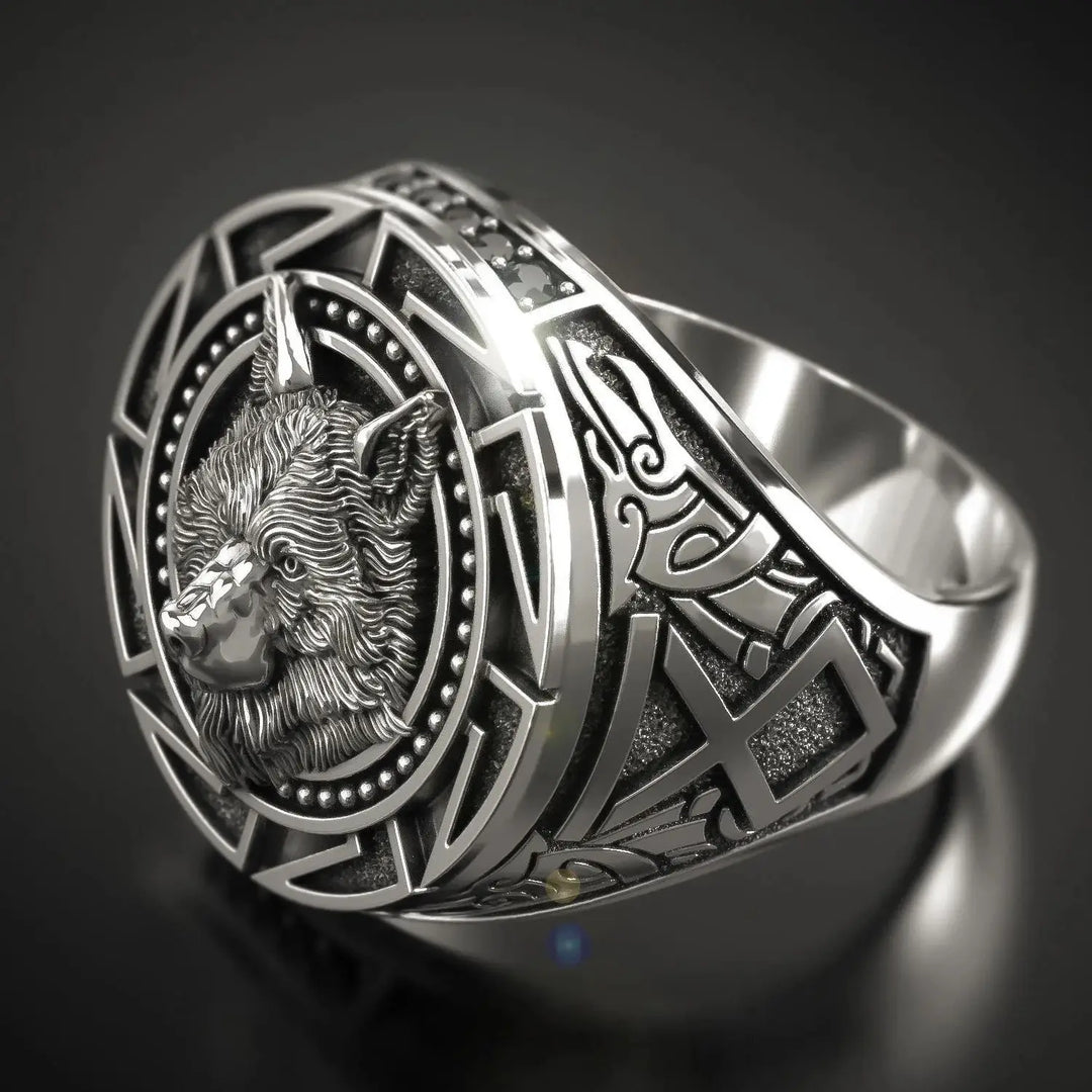 Wolf Totem Ring - Nordic Mythology Viking Warrior Design