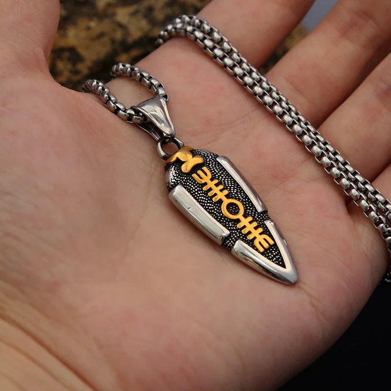 Valknut Arrowhead Pendant: Odin’s Knot Stainless Steel Necklace