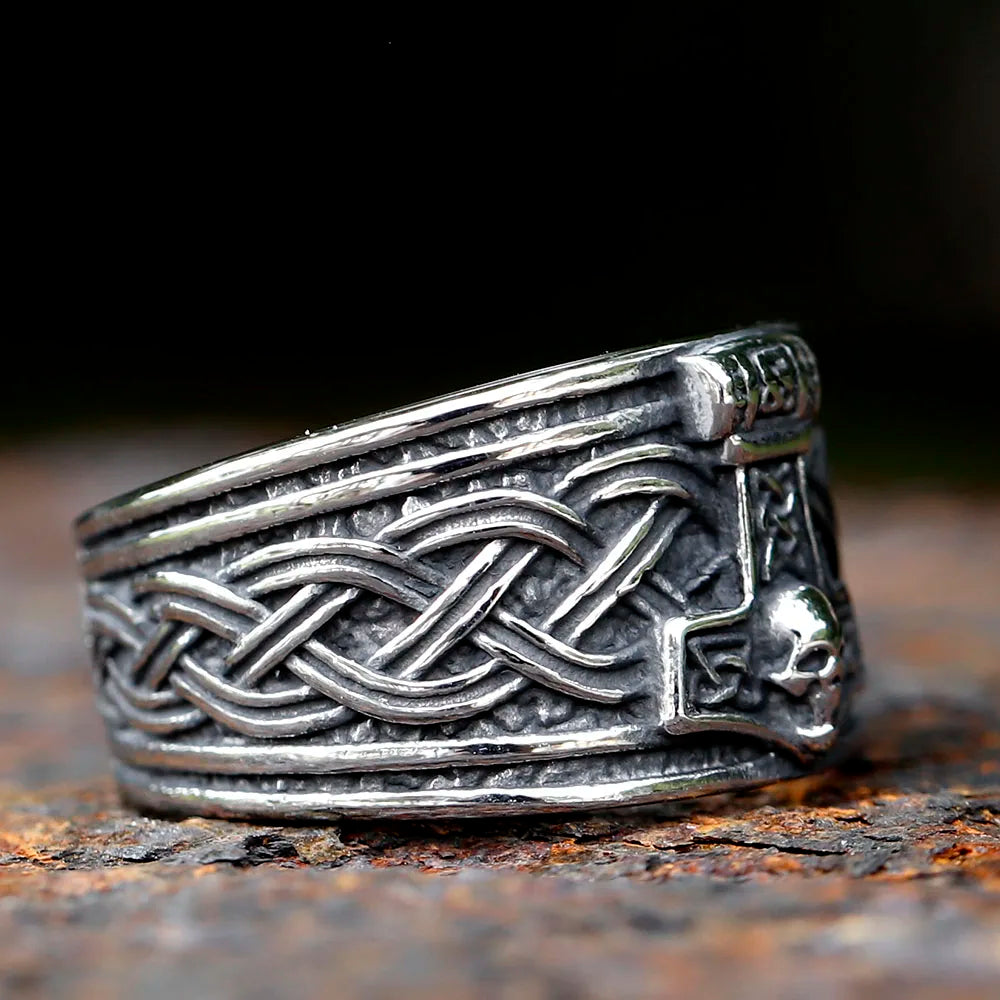 Viking Ring - Mjolnir Skull