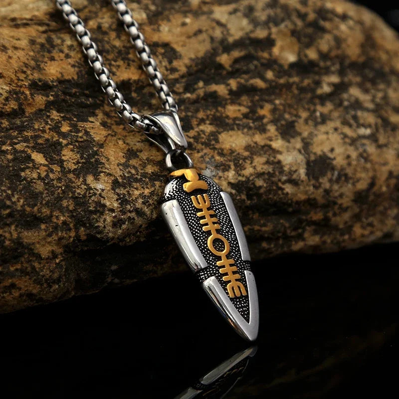 Valknut Arrowhead Pendant: Odin’s Knot Stainless Steel Necklace