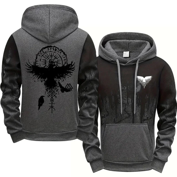 Vegvísir Raven Hoodie — Norse Viking Compass Pullover