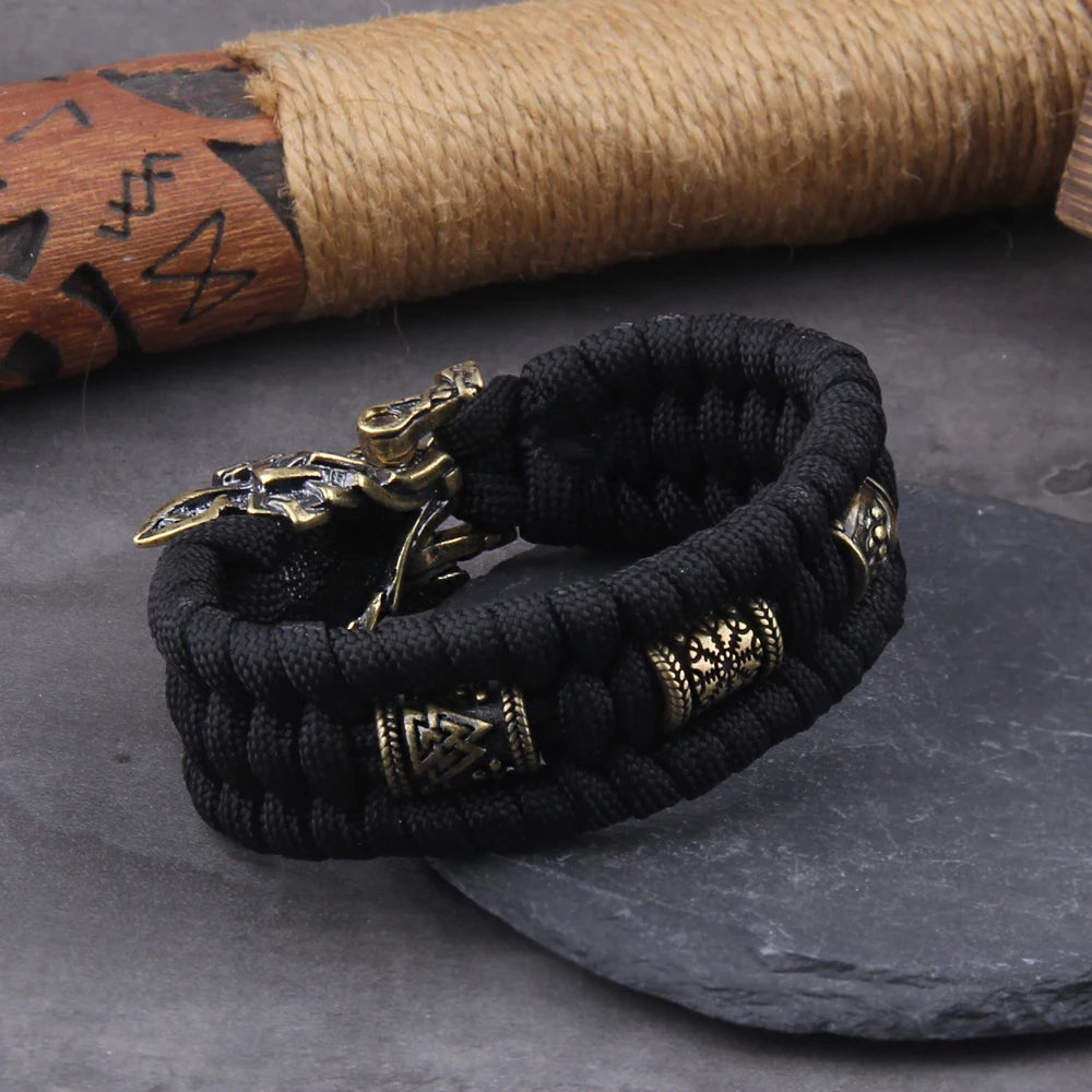 Fenrir Viking Cord Bracelet – Norse Wolf Jewellery