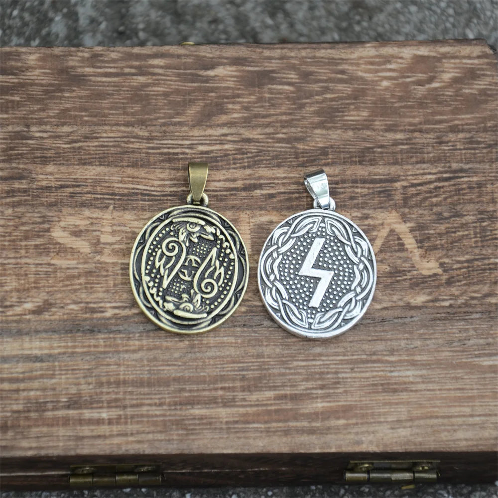 Norse Sowulo Rune Wheel of Power Necklace – Viking Talisman