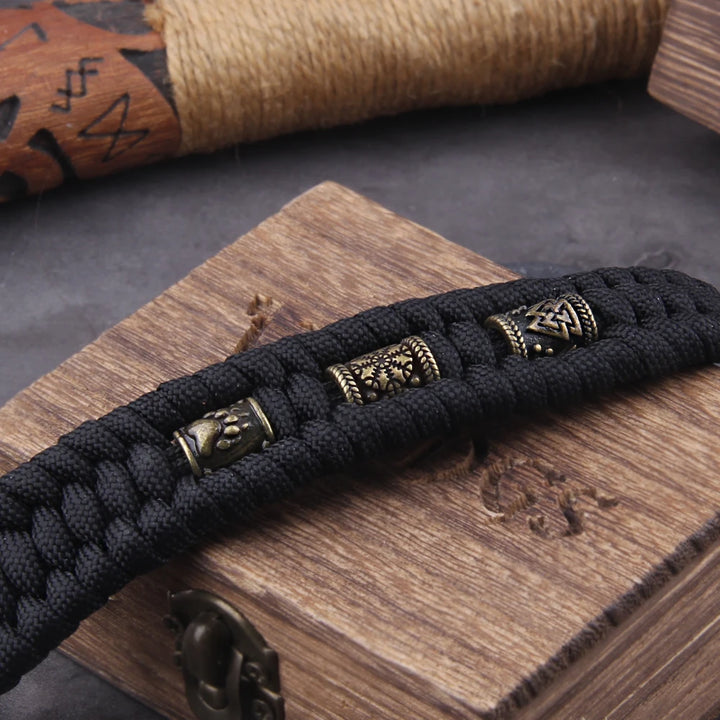 Fenrir Viking Cord Bracelet – Norse Wolf Jewellery