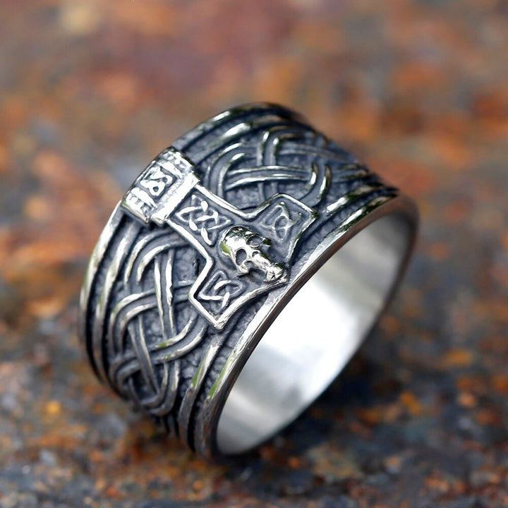 Viking Ring - Silver Mjolnir