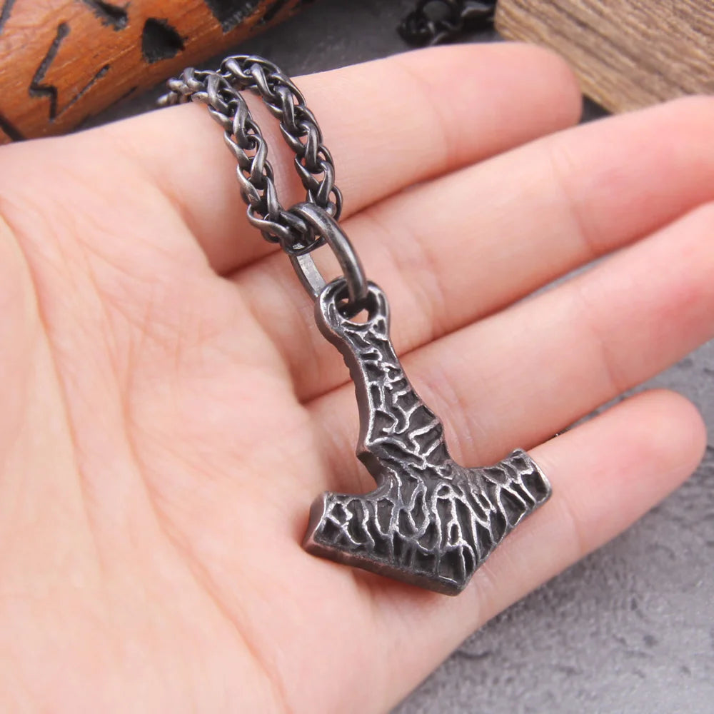 Viking Iron Pendant Necklace - Iron-Look Norse Amulet