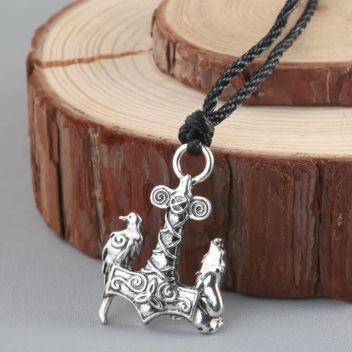 Thor Hammer Necklace - Raven Wolf