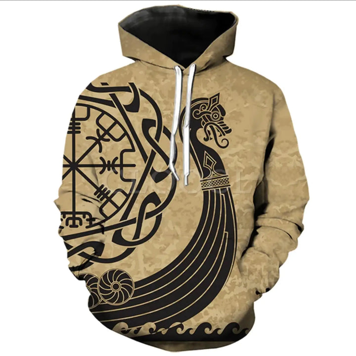 Viking Longboat Vegvisir Hoodie