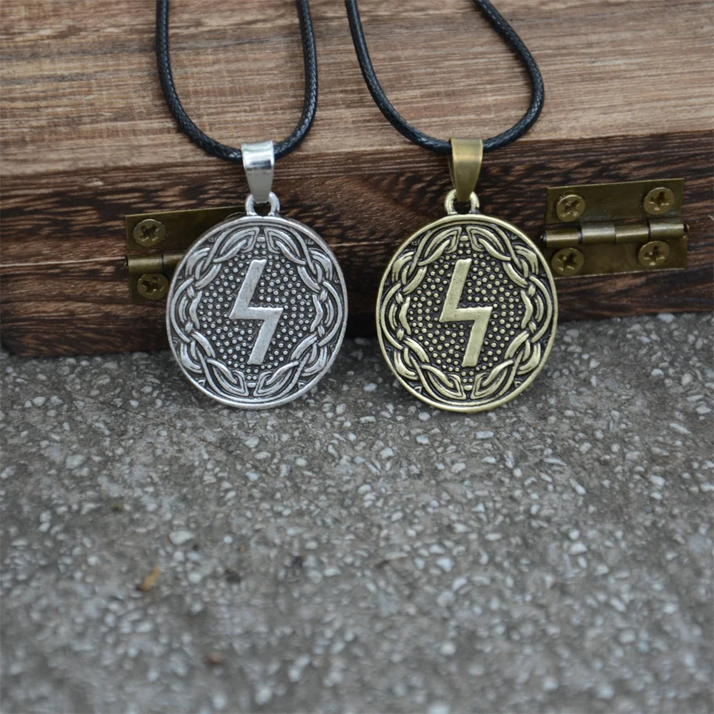 Norse Sowulo Rune Wheel of Power Necklace – Viking Talisman