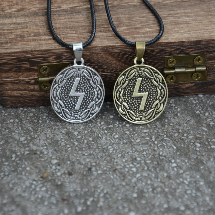 Norse Sowulo Rune Wheel of Power Necklace – Viking Talisman