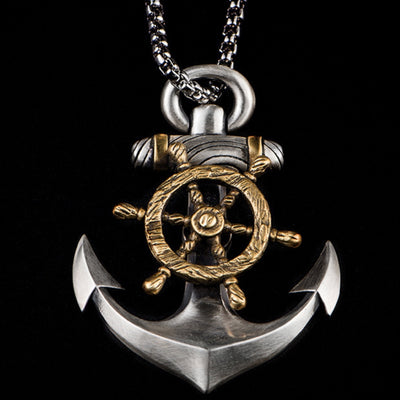 Viking Necklace - Nordic Rudder Anchor Pendant