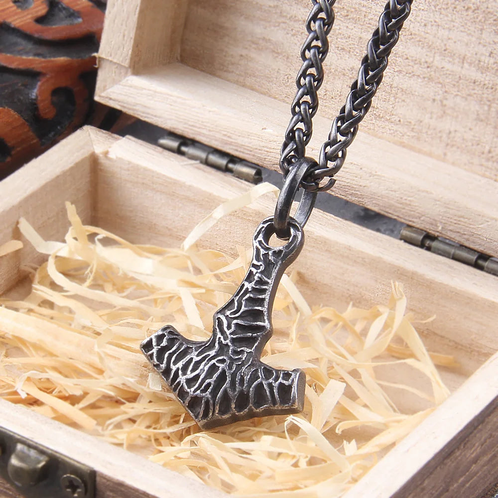 Viking Iron Pendant Necklace - Iron-Look Norse Amulet