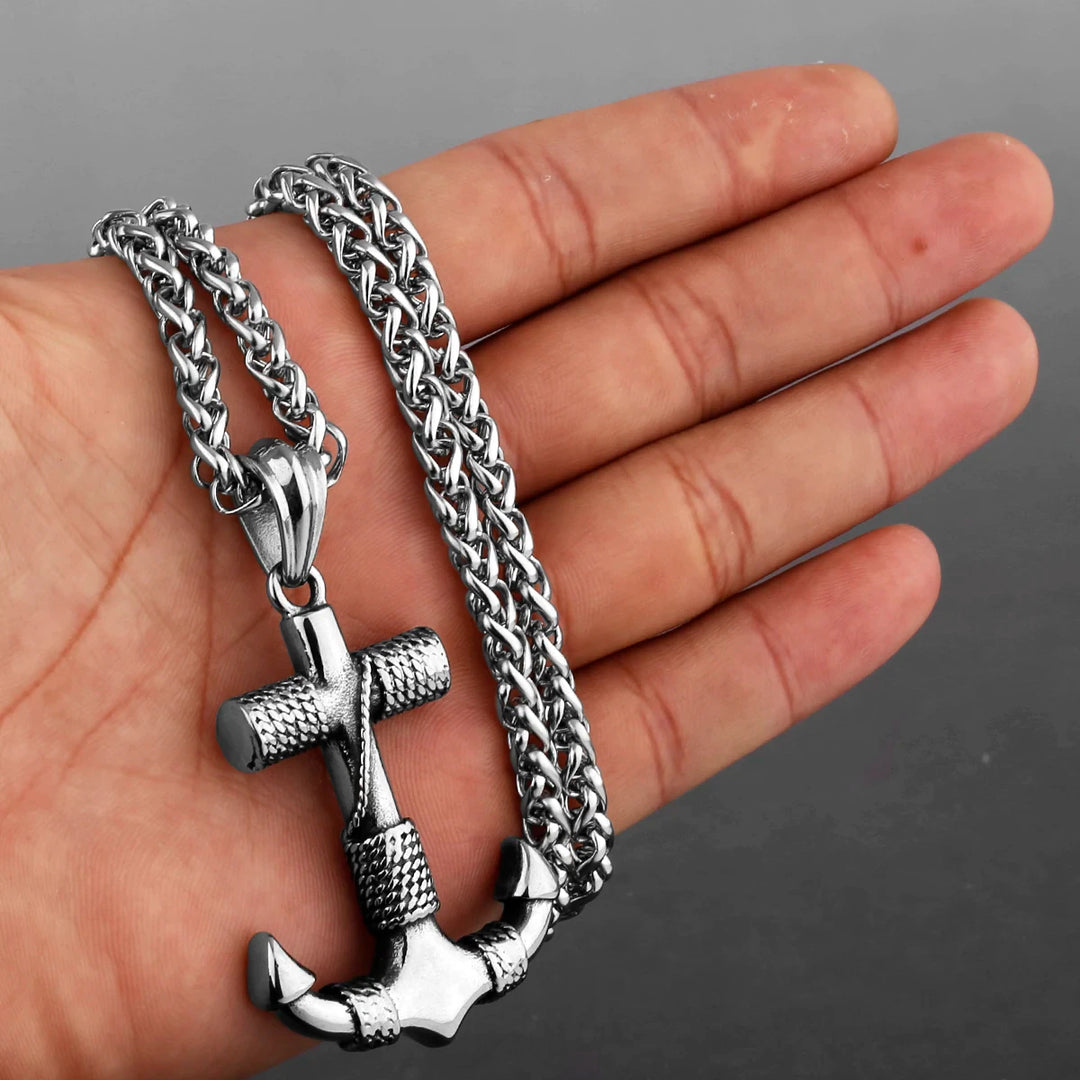 Viking Necklace - Anchor Rope Pendant