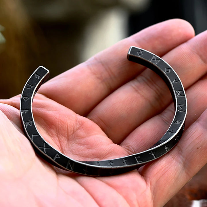 Viking Arm Ring - Twist Cuff Rune Engraved