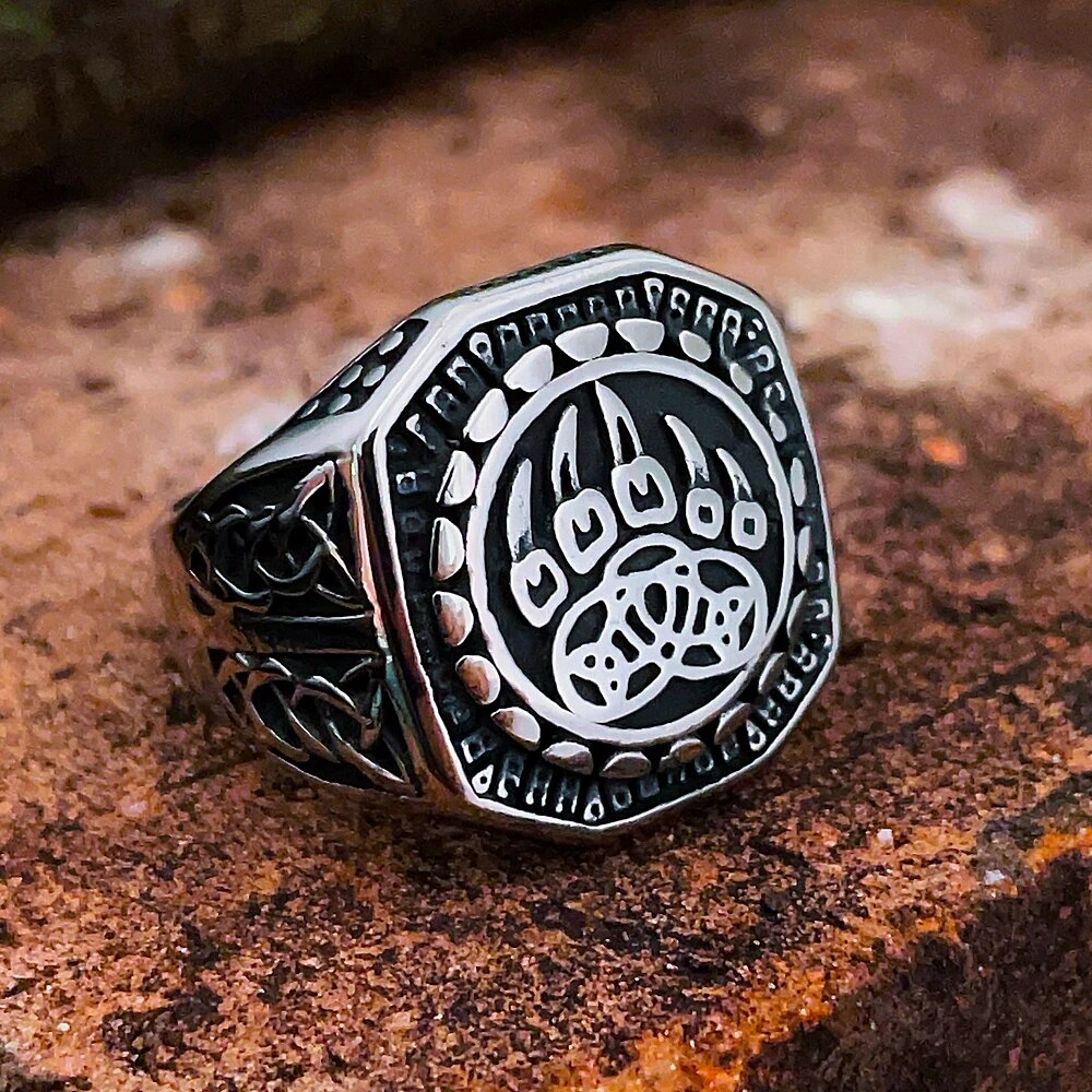 Silver clearance bear ring