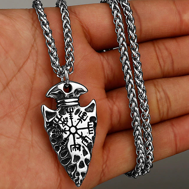 Viking Necklace - Vegvisir Arrow