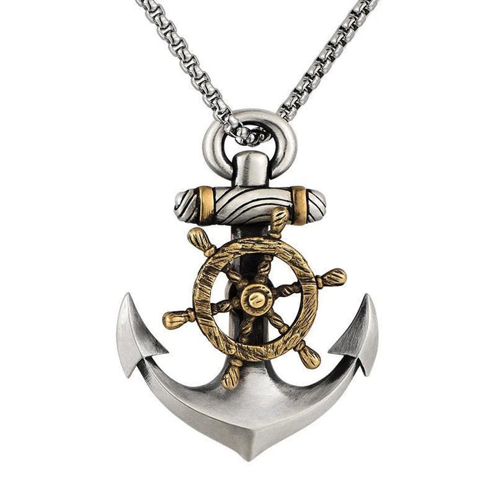 Viking Necklace - Nordic Rudder Anchor Pendant