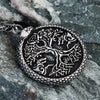 Yggdrasil Necklace - Norse Tree of Life in Jormugandr Circle