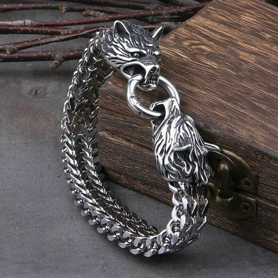 Viking Bracelet - Geri And Freki Wolves