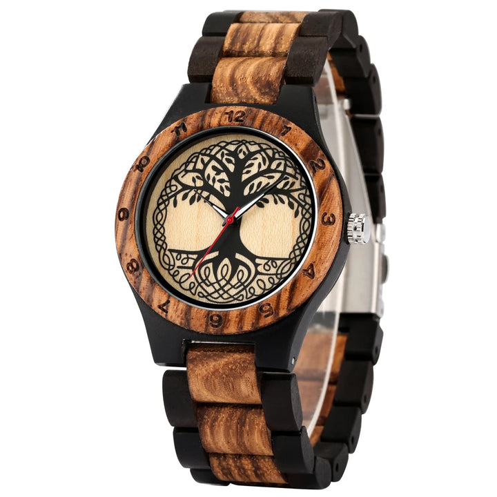 YGGDRASIL TREE OF LIFE WOODEN VIKING WATCH