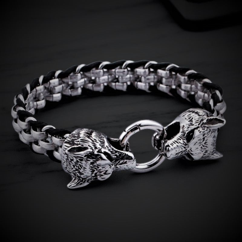 Viking Bracelet - Skoll & Hati Wolves