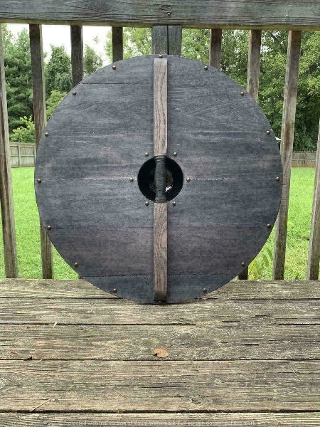 24" Battle-worn Fenrir Grey Wolf Viking Shield