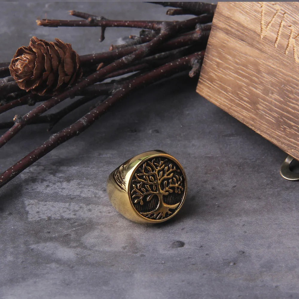 Viking Ring - Bronze Tree of Life Knotwork