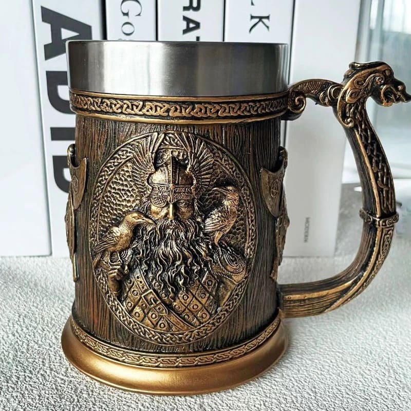 Norse Viking Beer Mug Featuring Odin
