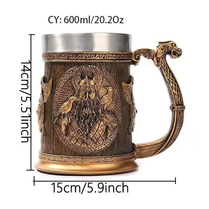 Norse Viking Beer Mug Featuring Odin