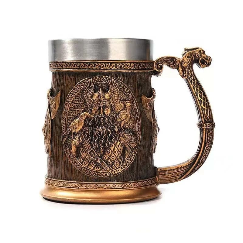 Norse Viking Beer Mug Featuring Odin