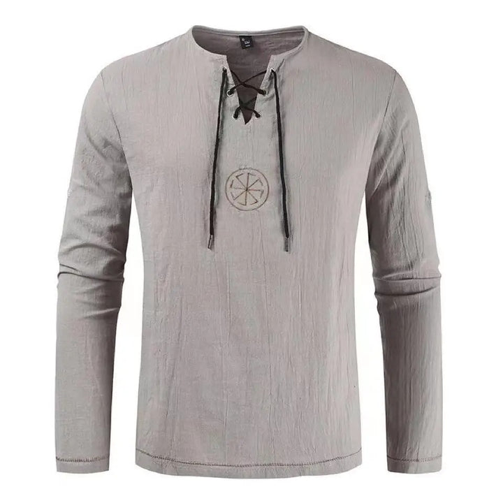 Long-sleeve Linen Medieval Viking Shirt