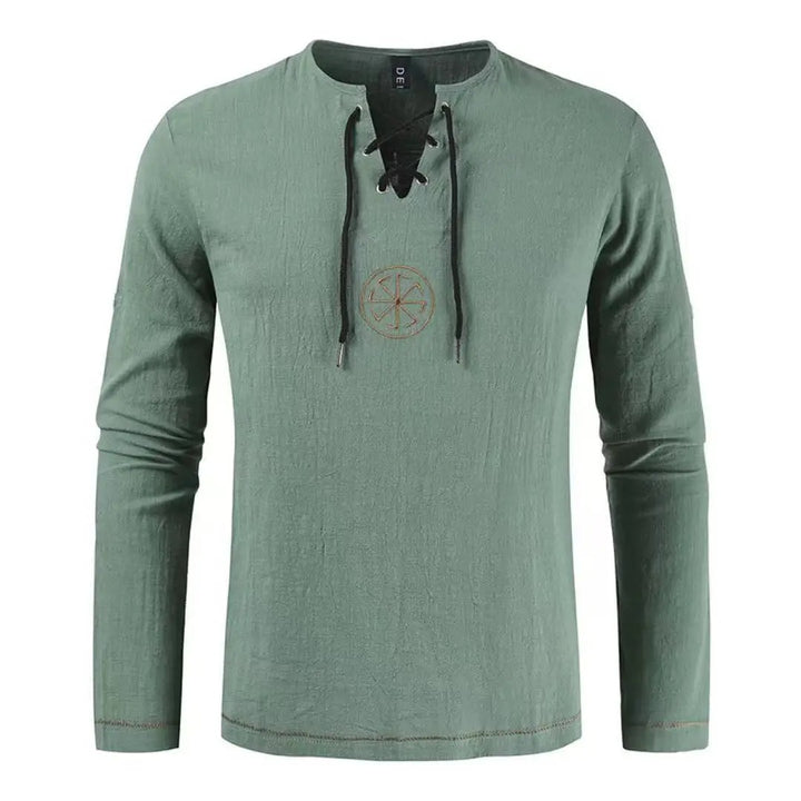 Long-sleeve Linen Medieval Viking Shirt