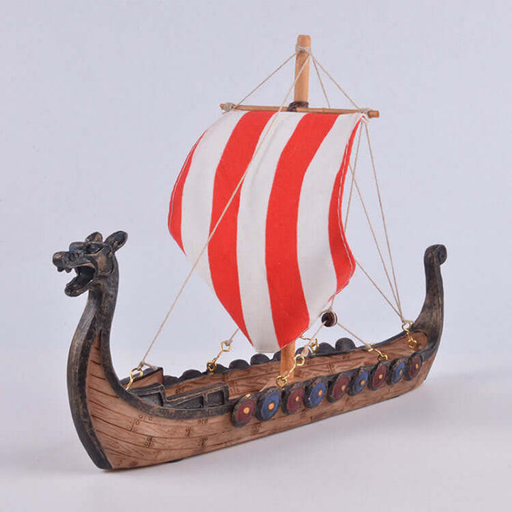 Drakkar Viking Longship Model With Mast And Sail