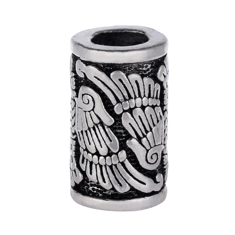 Viking Beard Bead Featuring Odin's Ravens Huginn Muninn