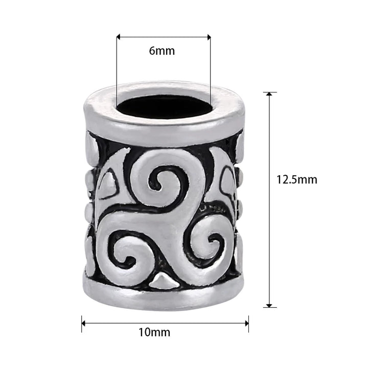 Viking Beard Bead With Triskelion Symbol Design