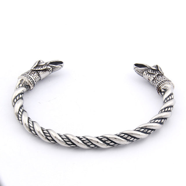 Viking Arm Ring With Huginn and Muninn Ravens